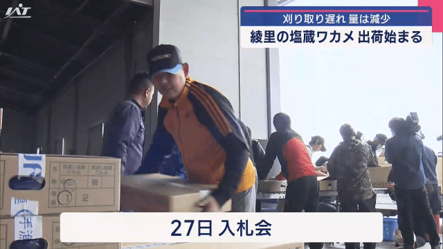 あす発生１カ月…山火事の影響で刈り取りが２週間ほど遅れた塩蔵ワカメの出荷始まる【岩手・大船渡市】