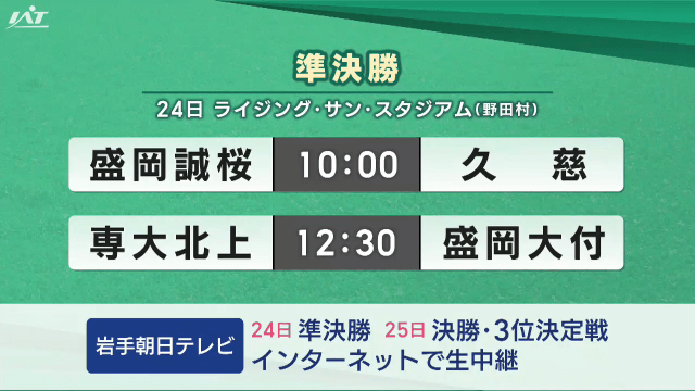 春の高校野球県大会　準決勝の組み合わせ【岩手】