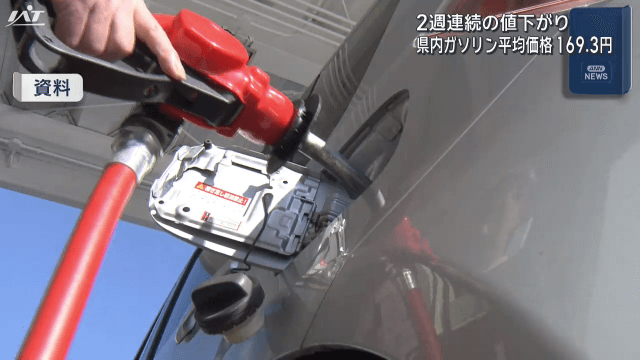 県内ガソリン平均価格　１６９．３円／Ｌ　２週連続の値下がり【岩手】