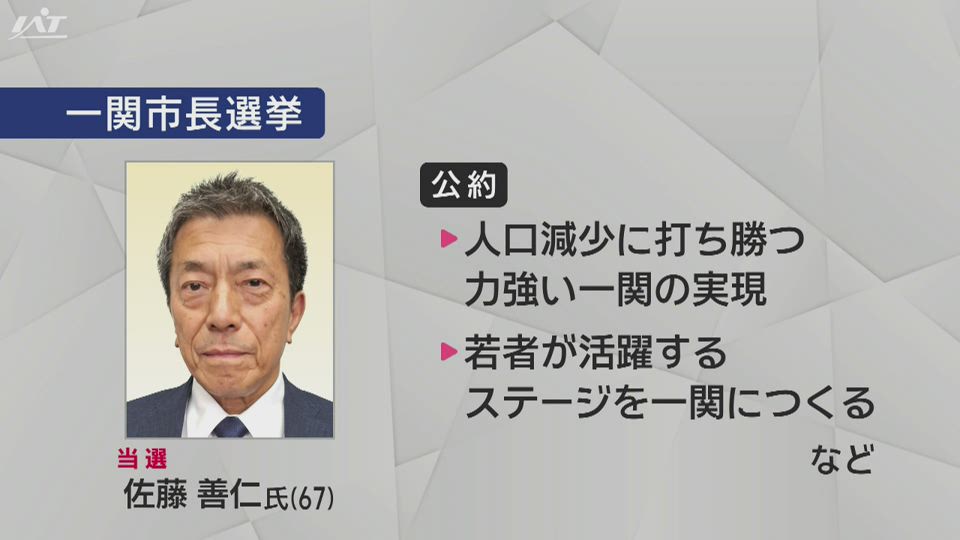 一関市と八幡平市の市長選挙　現職が無投票で再選【岩手】