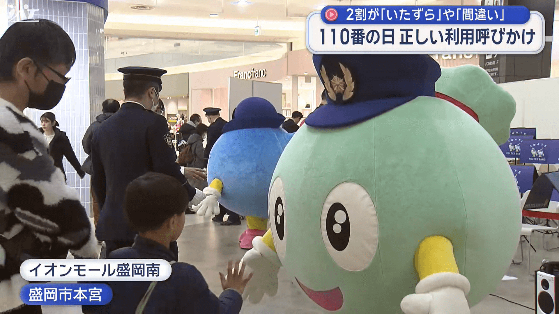 適正利用を呼びかけ「１１０番の日」【岩手】