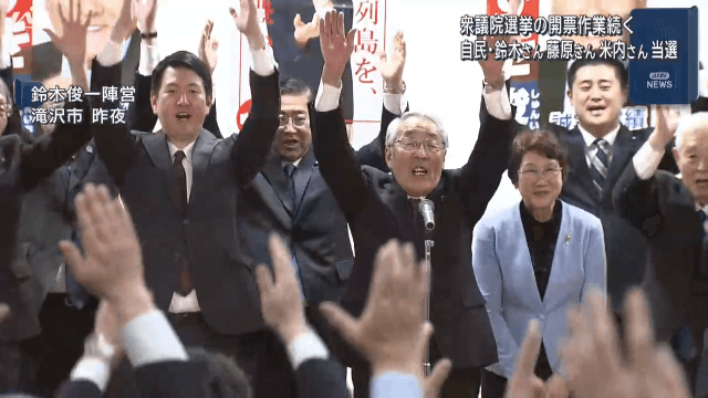 ＩＡＴ衆院選開票速報（９日午前０時現在）【岩手】