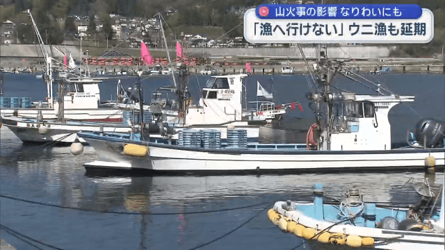 山火事で漁業にも影響　ウニ漁も延期【岩手】