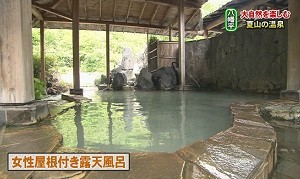 女性屋根つき露天風呂